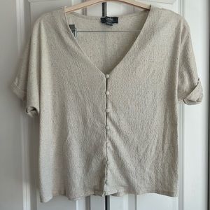 BELLE CREAM BUTTON DOWN TOP-S